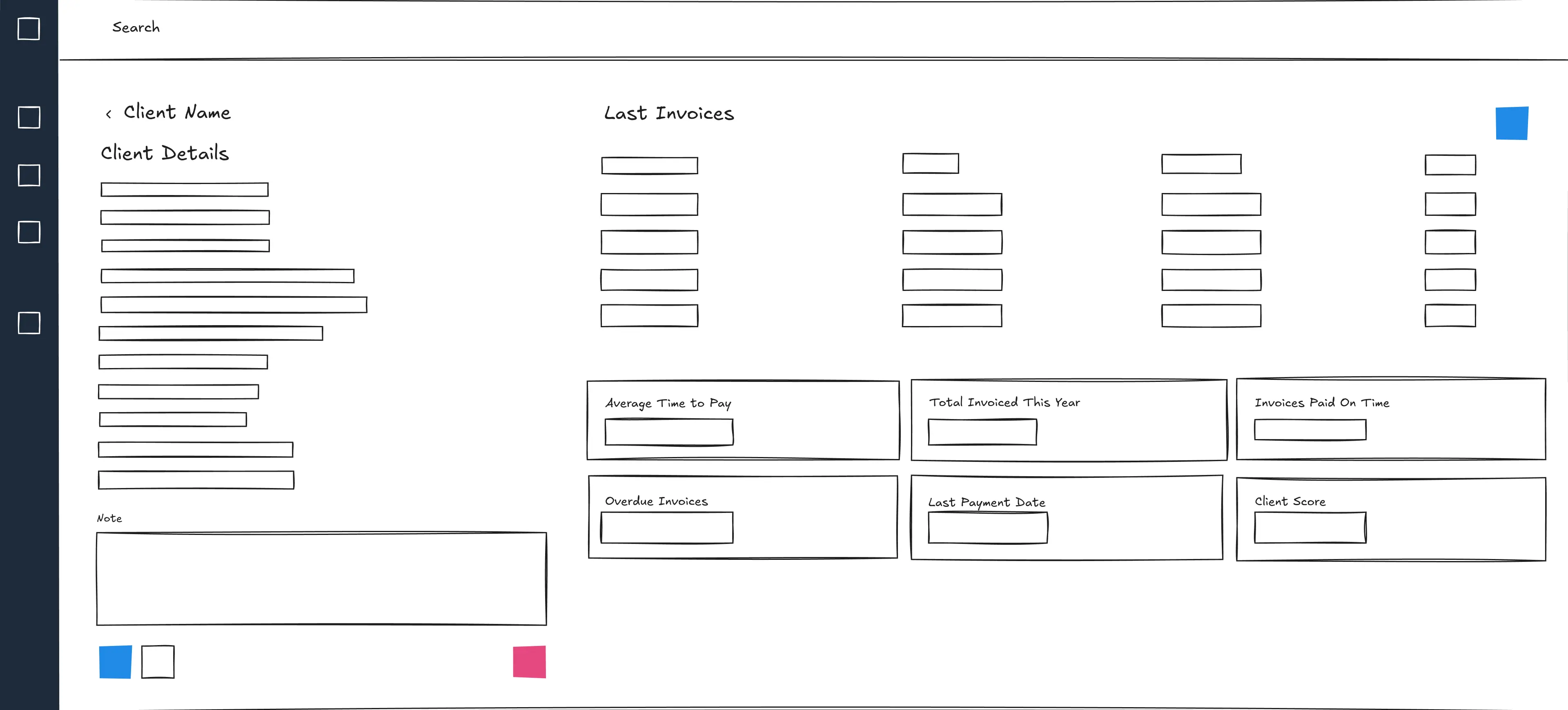 Invoice Details prototype interface before Invoice Flow app implementation