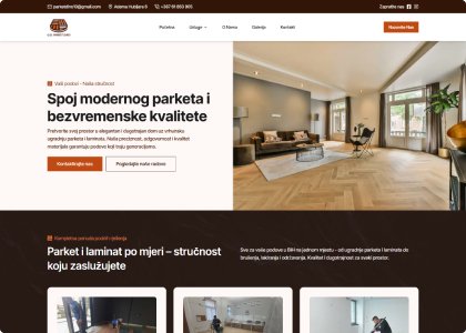 Moderna web stranica izrađena za klijenta Parket Dino